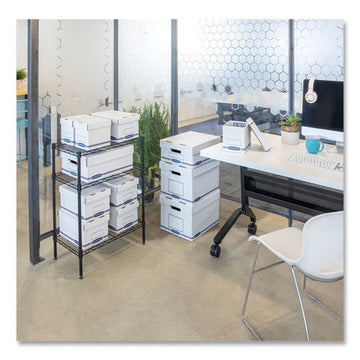 Bankers Box® Organizer Storage Boxes, X-large, 12.75" X 16.5" X 10.5", White-blue, 12-carton freeshipping - TVN Wholesale